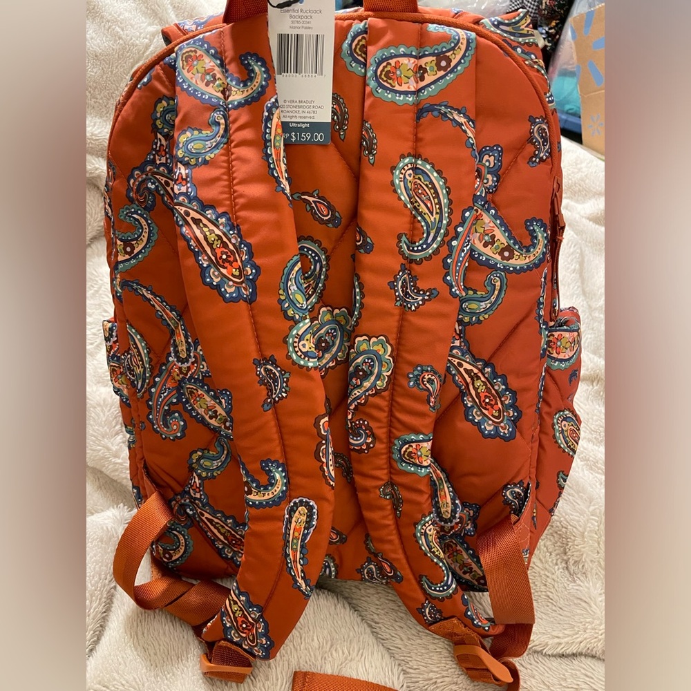 NWT Vera Bradley Essential Rucksack Backpack in Manor Paisley - Picture 4 of 7